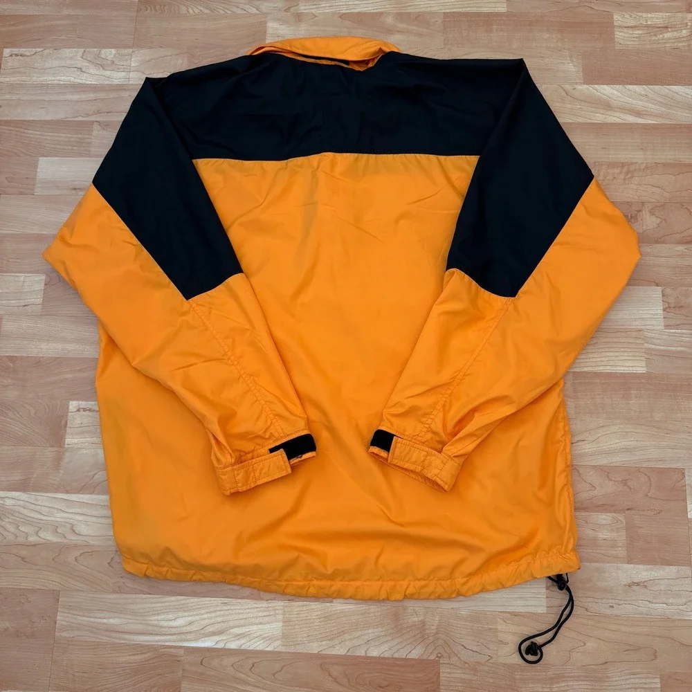 The North Face Mens XL Orange Black Colorblock Anorak Pullover Jacket